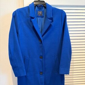 Abercrombie Wool Blend Coat Jacket – Cobalt Blue (Medium)